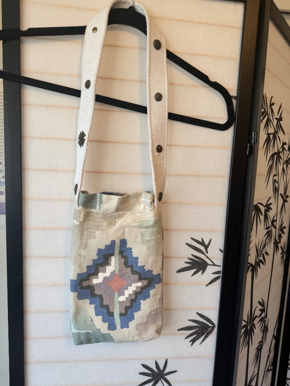 Pastel Geometric Pattern Canvas Bag